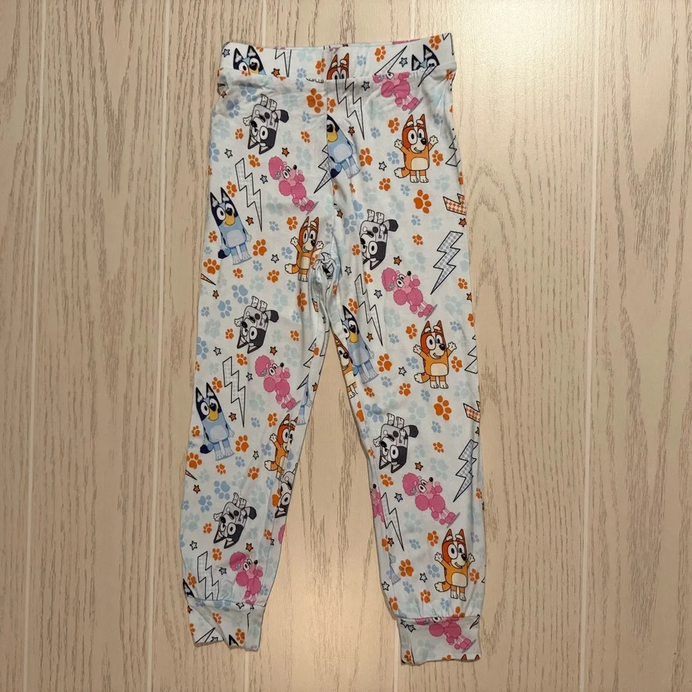 Bluey Bamboo Pajama Set Toddler Girls size 4T 2Pc Lightning Print‎ Soft PJs NEW
